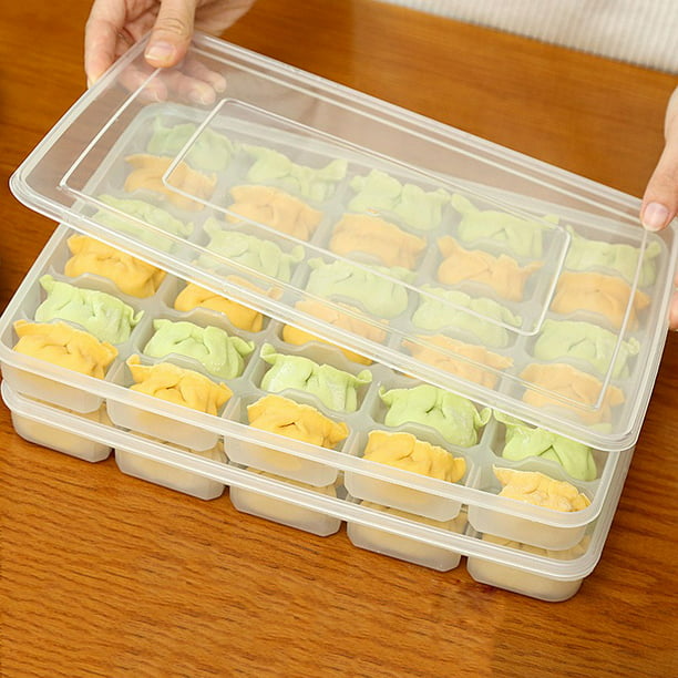 Storage Tray Dumpling Boxes Food Container Box Refrigerator Frozen Keep-Fresh 